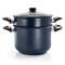 Gibson Home® Leighton 3-Piece 8.5qt. Black Nonstick Steel Pasta Pot with Steamer